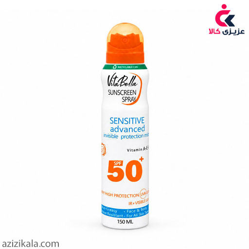 اسپری ضد آفتاب بدون رنگ ویتابلا SPF 50 حجم 150 میلی‌لیتر